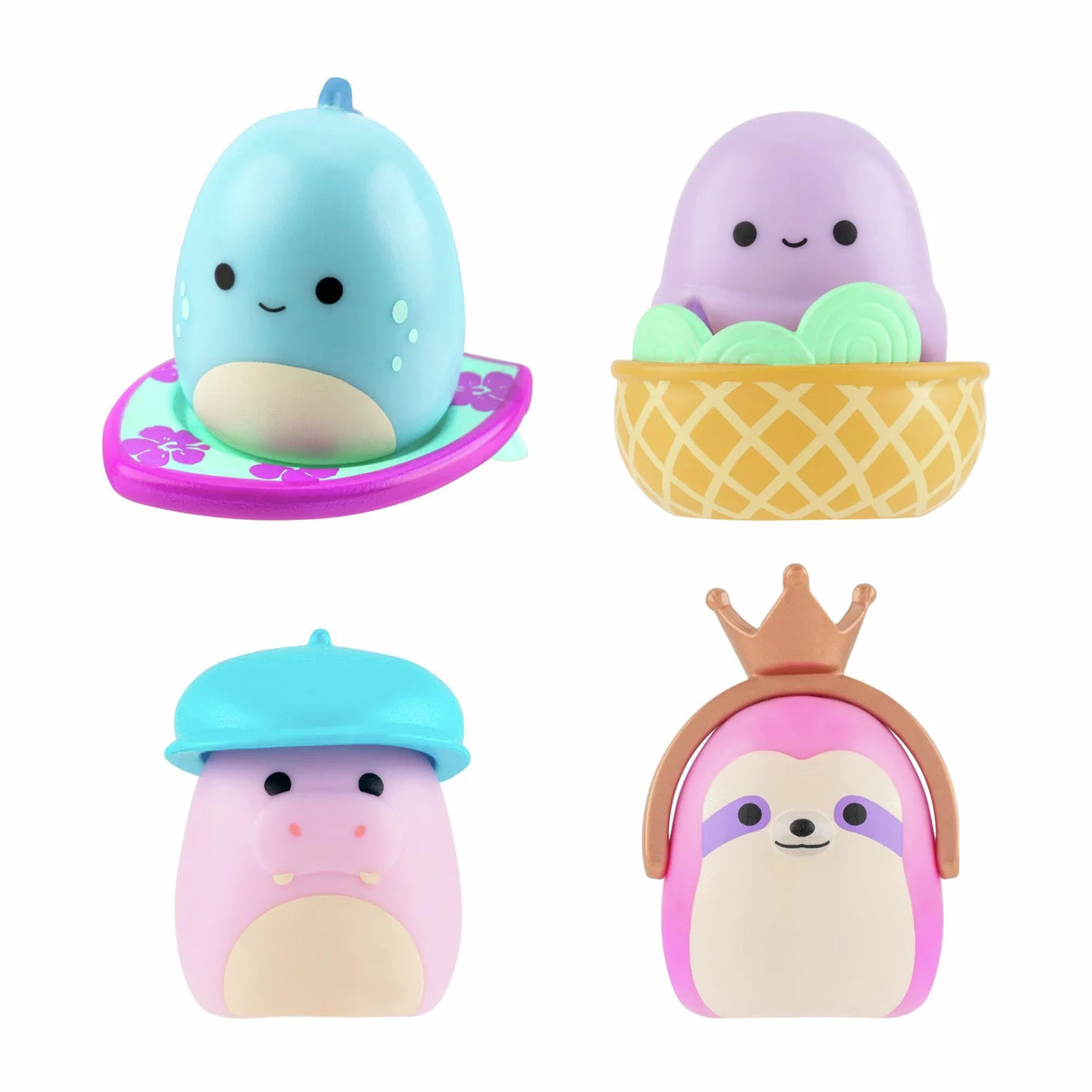 Squishmallows - Squish-a-longs Set de 14 Figuras + Anillo + 4 Accesorios Serie Especial Juguete