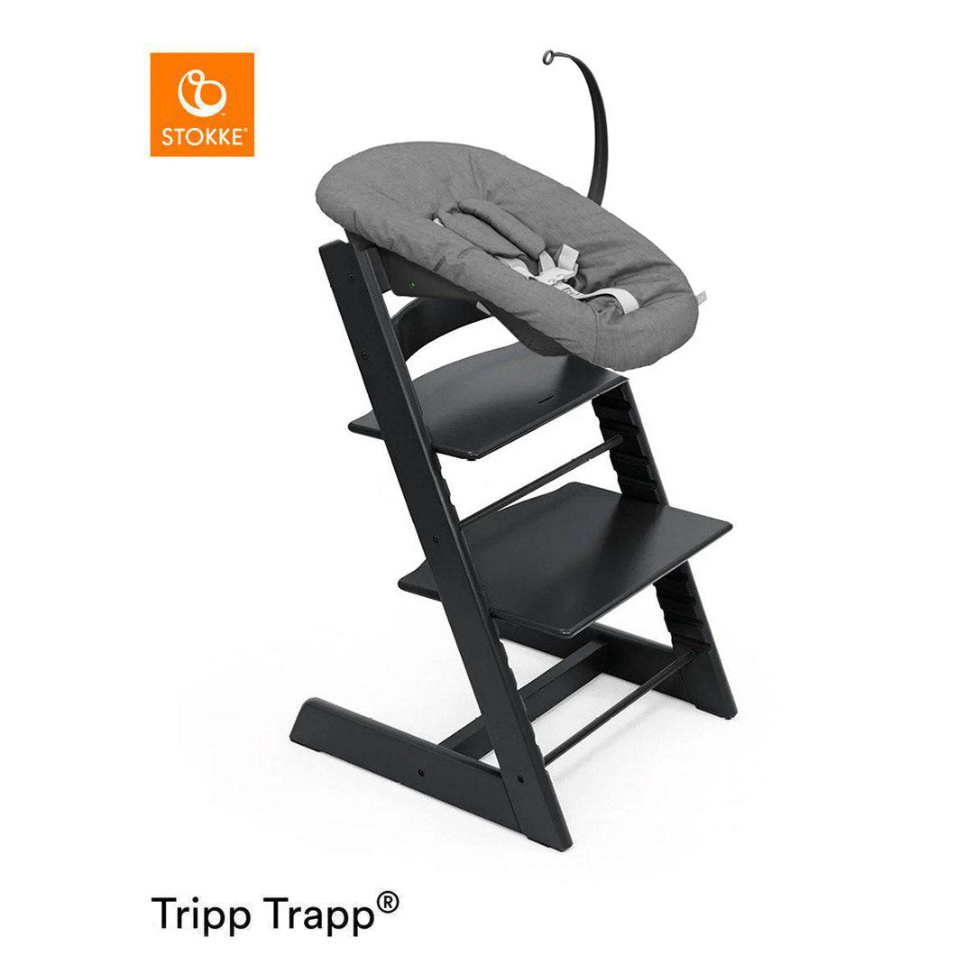 Stokke Tripp Trapp Highchair + Newborn Set-Highchairs-Black-Anthracite | Natural Baby Shower