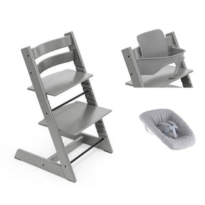 Stokke Tripp Trapp Highchair Newborn + Baby Set Bundle - Storm Grey - 2024-Highchairs-Storm Grey- | Natural Baby Shower