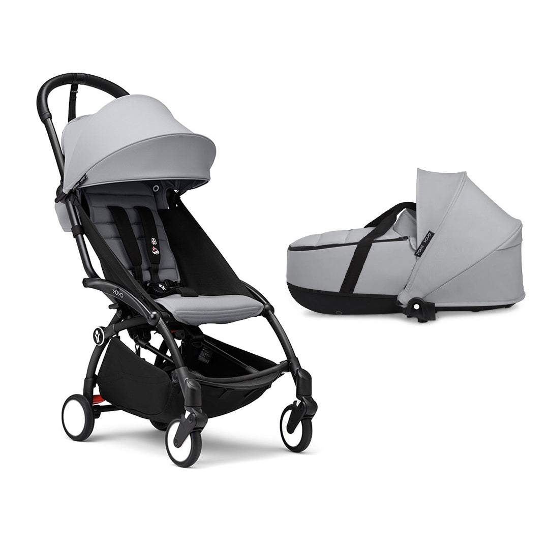 Stokke YOYO3 Newborn Shell to Toddler Bundle-Strollers-Stone-Black | Natural Baby Shower