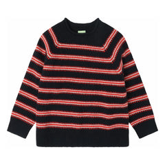 FUB - Çizgili Lambswool Kazak | Lacivert