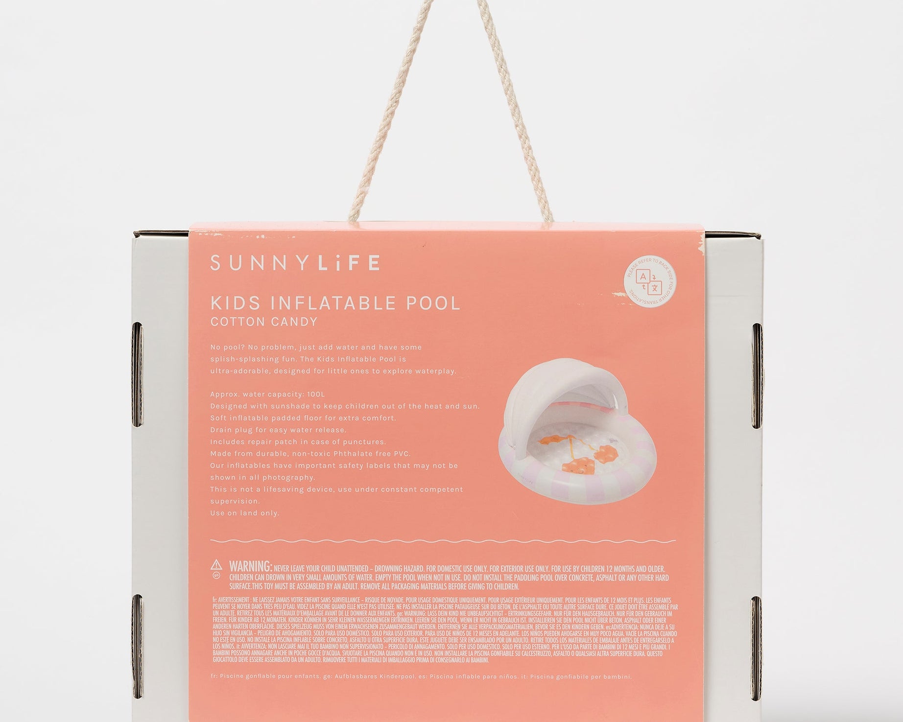 Sunnylife - Cotton Candy Güneşlikli Çocuk Havuzu