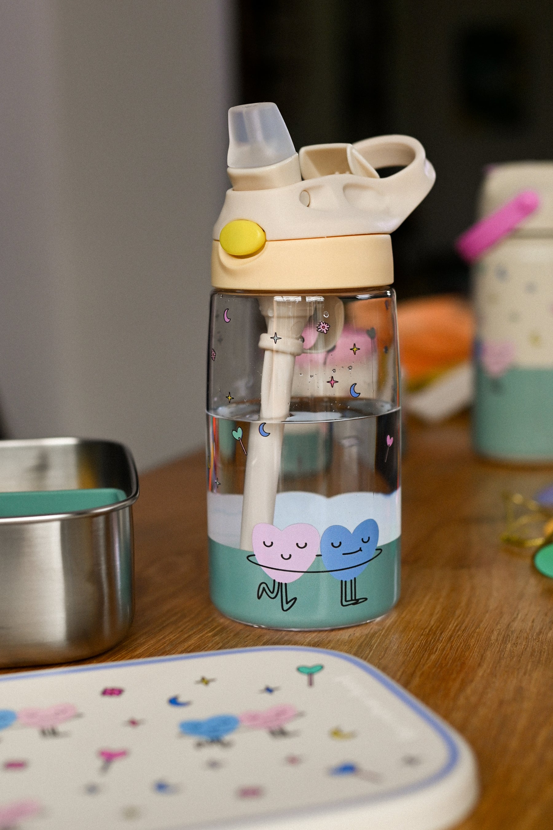 The Cotton Cloud - Dancing Hearts 480ML Tritan Gizli Pipetli Suluk