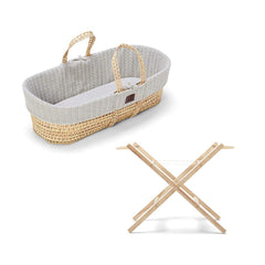 The Little Green Sheep Organic Knitted Moses Basket Bundle - Dove-Moses Baskets- | Natural Baby Shower