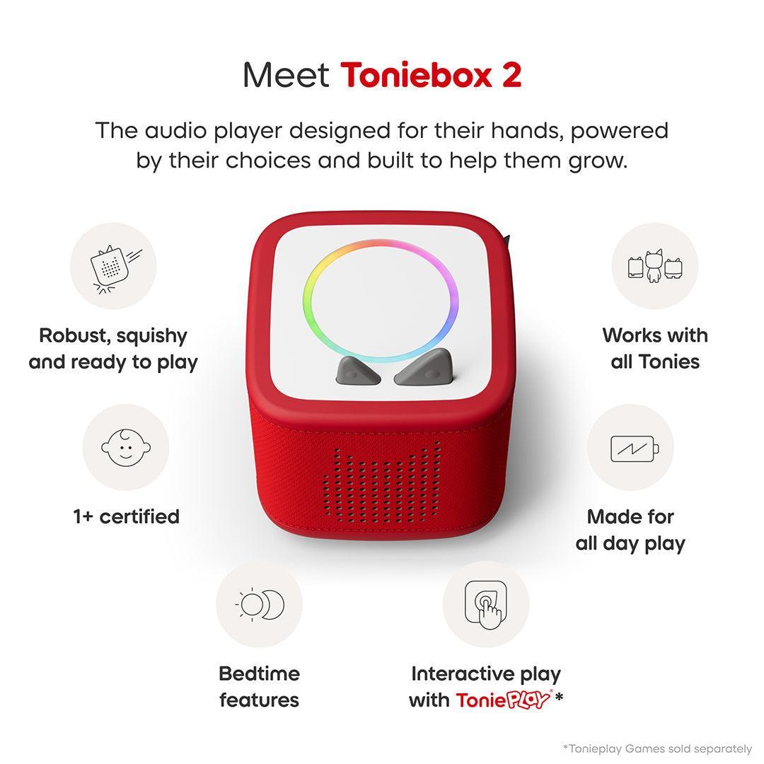 Tonies Toniebox 2 Starter Set with Creative Tonie Rubie - Red-Audio Players-Red- | Natural Baby Shower