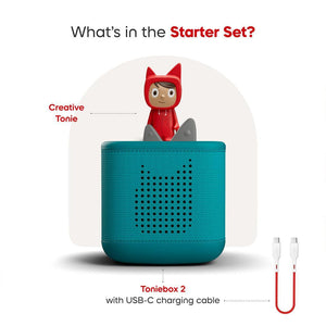 Tonies Toniebox 2 Starter Set with Creative Tonie Rubie - Teal-Audio Players-Teal- | Natural Baby Shower