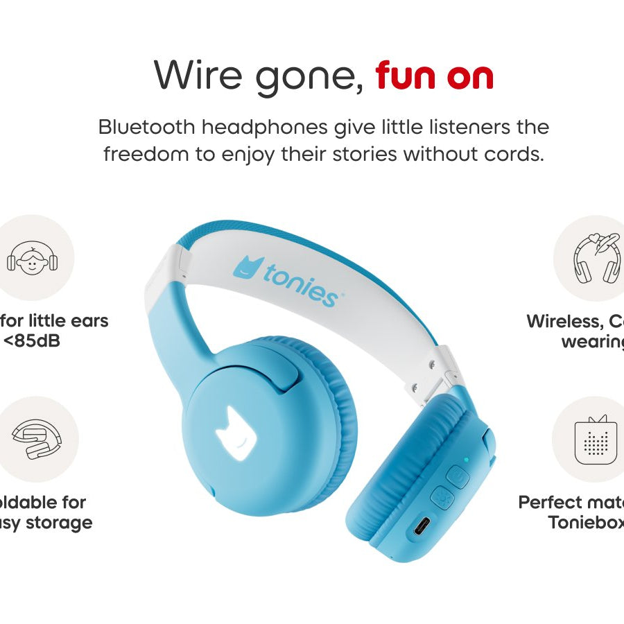 Tonies - Toniebox 2 Auriculares para Niños Plegables Bluetooth Azul Nube