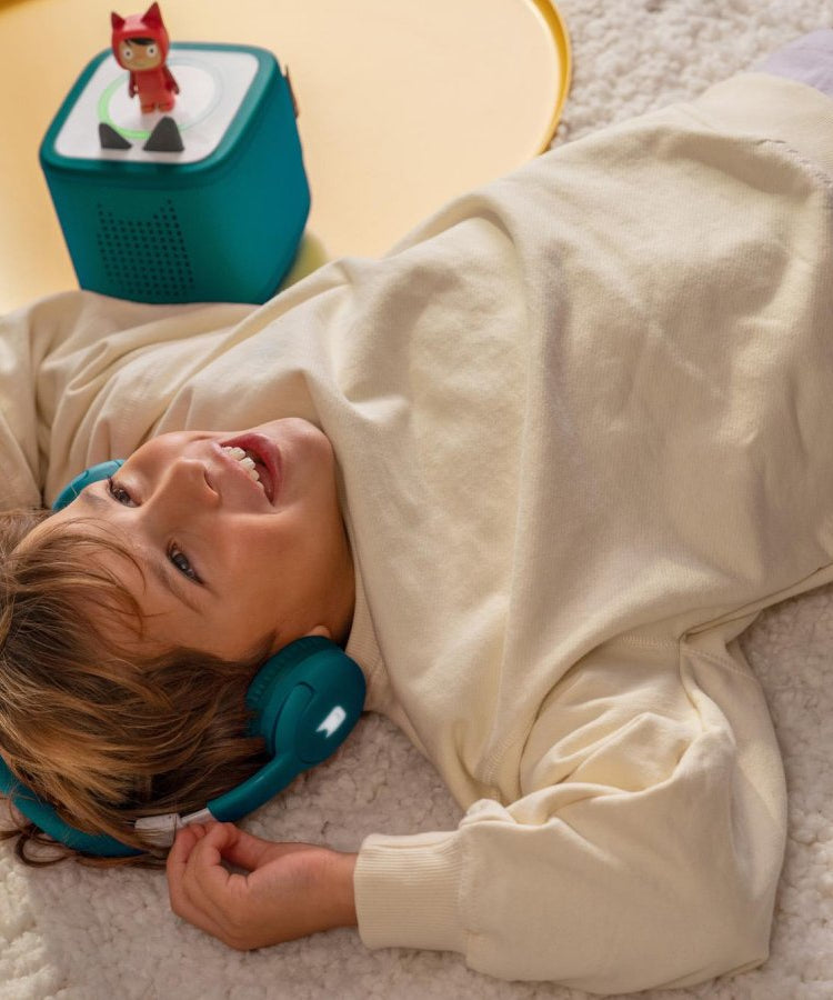 Tonies - Toniebox 2 Bluetooth Auricolari Pieghevoli per Bambini Tropicale Turchese