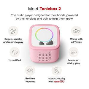 Tonies Toniebox 2 Play Set with Lion King Simba Tonie, Tonieplay Game, Tonieplay Controller - Pink-Audio Players-Pink- | Natural Baby Shower