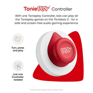 Tonies Toniebox 2 Play Set with Lion King Simba Tonie, Tonieplay Game, Tonieplay Controller - Red-Audio Players-Red- | Natural Baby Shower