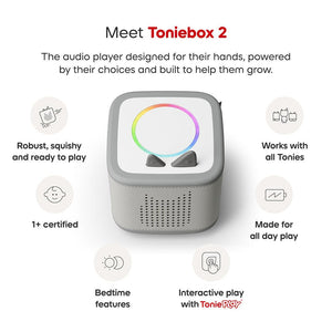 Tonies Toniebox 2 Play Set with PAW Patrol Chase Tonie, Tonieplay Game, Tonieplay Controller - Grey-Audio Players-Grey- | Natural Baby Shower