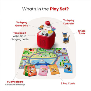 Tonies Toniebox 2 Play Set with PAW Patrol Chase Tonie, Tonieplay Game, Tonieplay Controller - Teal-Audio Players-Teal- | Natural Baby Shower