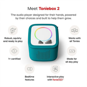 Tonies Toniebox 2 Play Set with PAW Patrol Chase Tonie, Tonieplay Game, Tonieplay Controller - Teal-Audio Players-Teal- | Natural Baby Shower