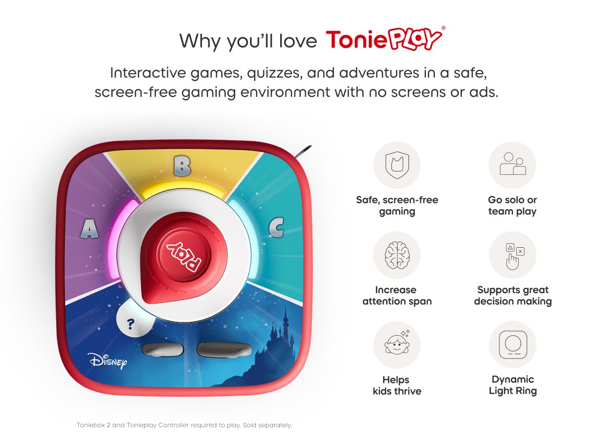 Tonies - Tonieplay Disney Regno del Quiz di Conoscenza Inglese Toniebox 2 Giochi