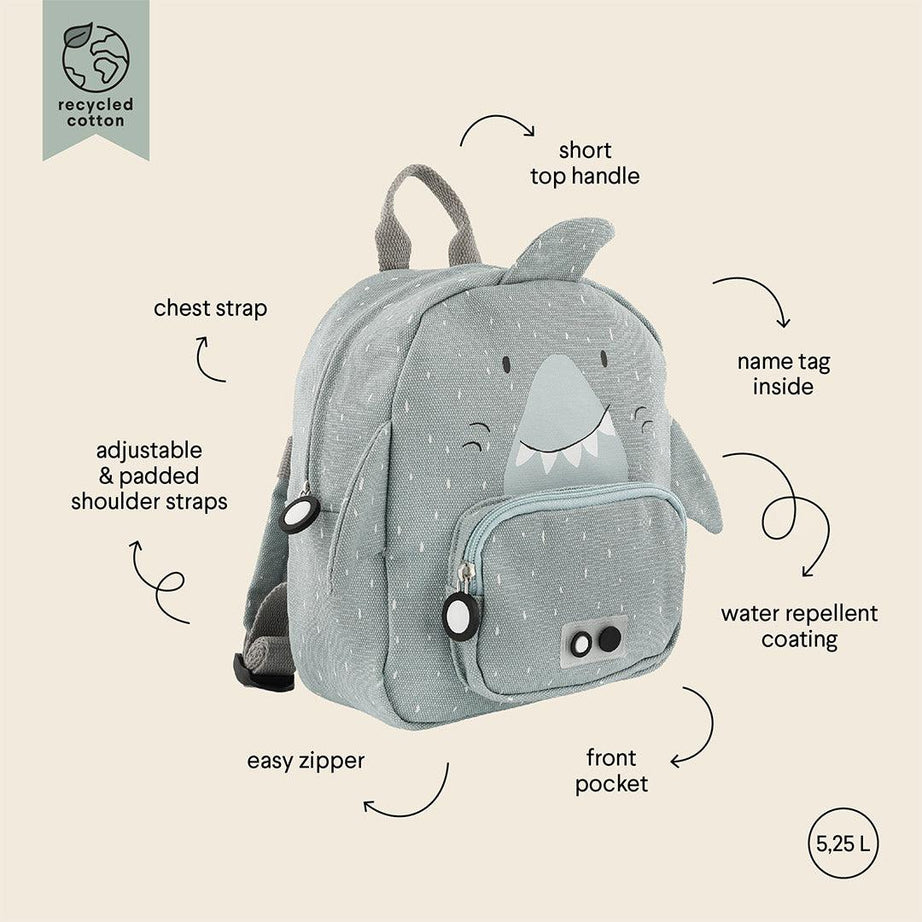 Trixie Small Backpack - Mr Shark-Children's Backpacks-Mr Shark- | Natural Baby Shower