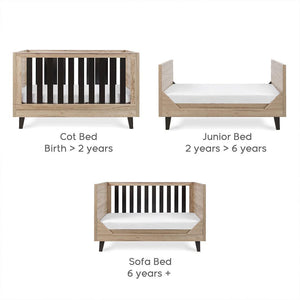 Tutti Bambini Como 3 Piece Room Set - Distressed Oak/Slate Grey-Nursery Sets-Distressed Oak/Slate Grey-No Mattress | Natural Baby Shower