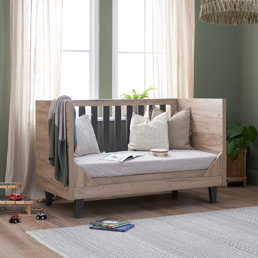 Tutti Bambini Como 3 Piece Room Set - Distressed Oak/Slate Grey-Nursery Sets-Distressed Oak/Slate Grey-No Mattress | Natural Baby Shower