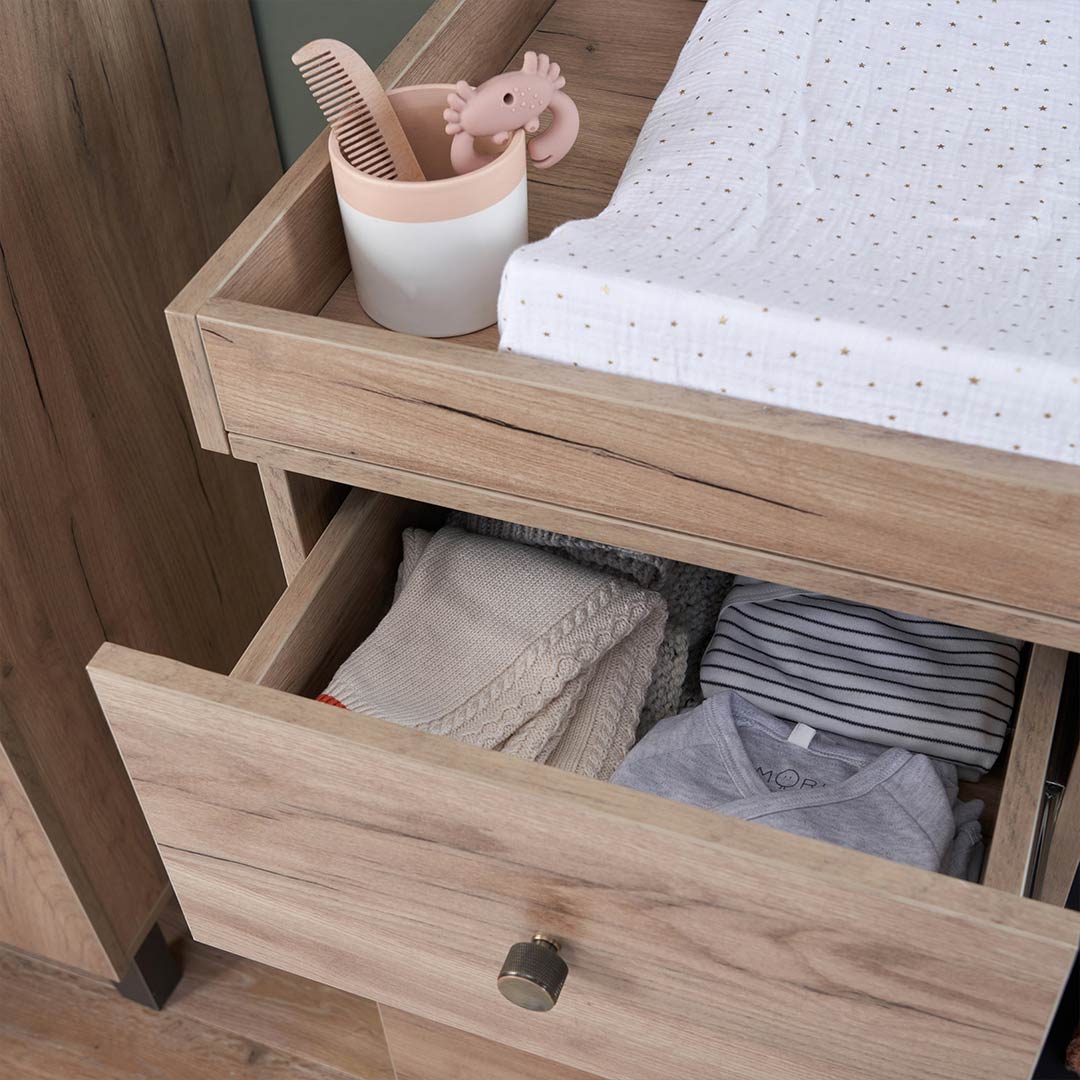 Tutti Bambini Como 3 Piece Room Set - Distressed Oak/Slate Grey-Nursery Sets-Distressed Oak/Slate Grey-No Mattress | Natural Baby Shower