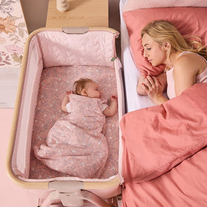 Tutti Bambini Cozee Air 2 Bedside Crib - Drifted Oak / Blush-Cribs-Drifted Oak / Blush- | Natural Baby Shower