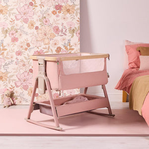 Tutti Bambini Cozee Air 2 Bedside Crib - Drifted Oak / Blush-Cribs-Drifted Oak / Blush- | Natural Baby Shower