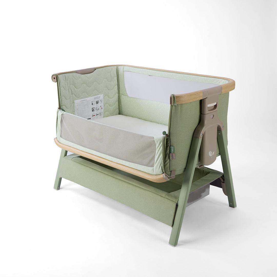 Tutti Bambini Cozee Air 2 Bedside Crib - Drifted Oak / Eucalyptus-Cribs-Drifted Oak / Eucalyptus- | Natural Baby Shower