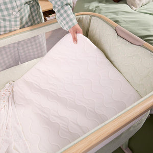 Tutti Bambini Cozee Air 2 Bedside Crib - Drifted Oak / Eucalyptus-Cribs-Drifted Oak / Eucalyptus- | Natural Baby Shower