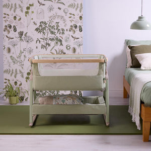 Tutti Bambini Cozee Air 2 Bedside Crib - Drifted Oak / Eucalyptus-Cribs-Drifted Oak / Eucalyptus- | Natural Baby Shower