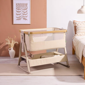 Tutti Bambini Cozee Air 2 Bedside Crib - Toasted Oak / Sand-Cribs-Toasted Oak / Sand- | Natural Baby Shower