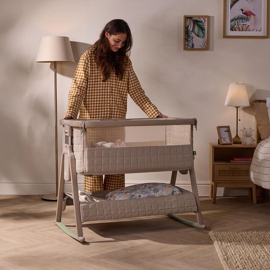 Tutti Bambini Cozee Sense Bedside Crib - Soft Walnut / Cocoa-Cribs-Soft Walnut / Cocoa- | Natural Baby Shower