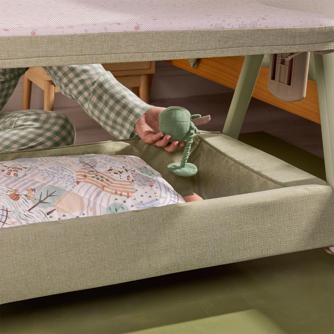 Tutti Bambini Cozee Zen Bedside Crib - Eucalyptus-Cribs-Eucalyptus- | Natural Baby Shower