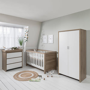 Tutti Bambini Modena 3 Piece Room Set - White/Oak-Nursery Sets-White/Oak-Without Mattress | Natural Baby Shower