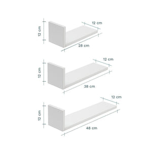 Tutti Bambini Rio Set of Three L-Shaped Wall Shelves - White-Shelves-White- | Natural Baby Shower