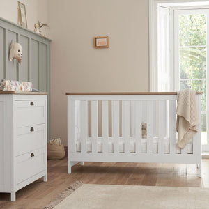 Tutti Bambini Verona 3 Piece Room Set - White/Oak-Nursery Sets-White/Oak-No Mattress | Natural Baby Shower