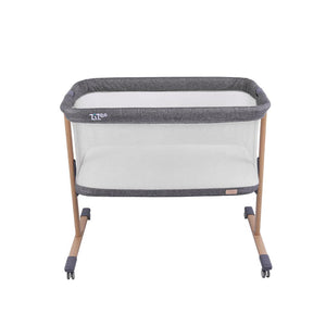Tutti Bambini ZiZee Essential Crib - Oak/Charcoal-Bedside Cribs-Oak/Charcoal- | Natural Baby Shower