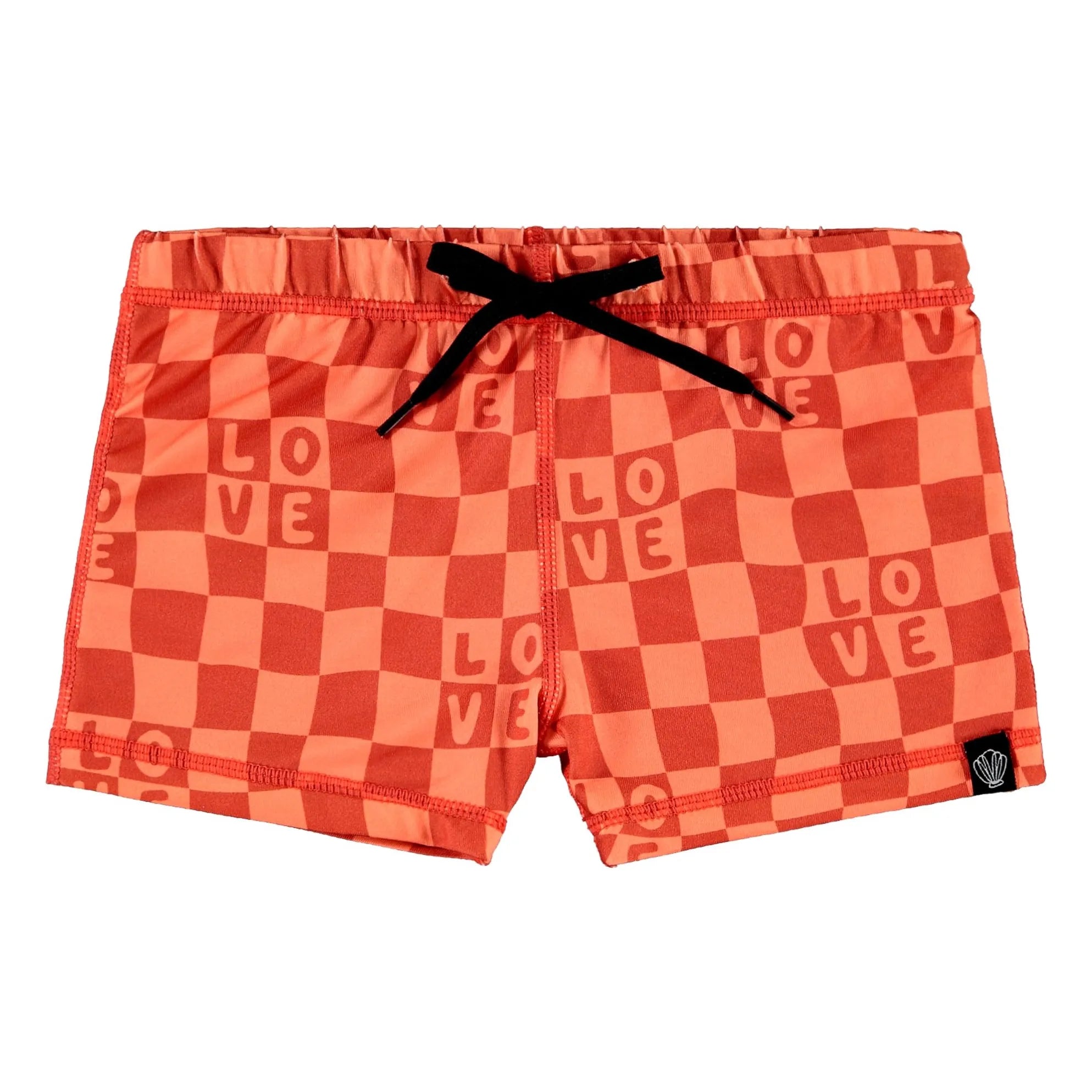 Beach & Bandits - UV Protective Checkered Swim Shorts with Recycled Fibers | Coral