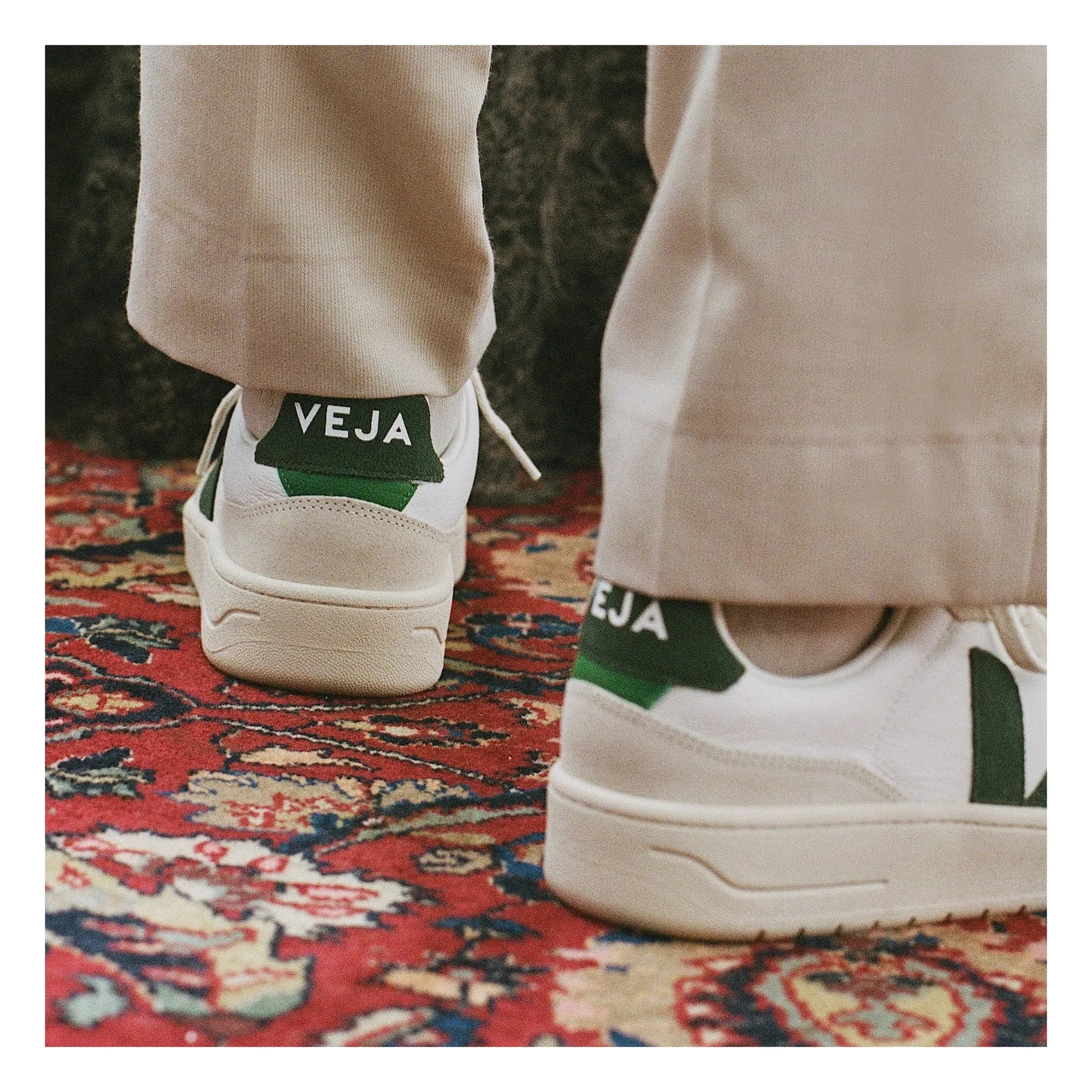 Veja - V-90 Deri O.T. Sneakers | Koyu yeşil