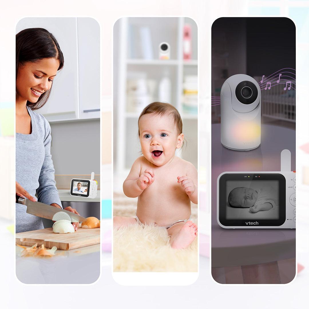 Vtech VM4263 3.5" Pan & Tilt Video Monitor - White-Baby Monitors-White- | Natural Baby Shower
