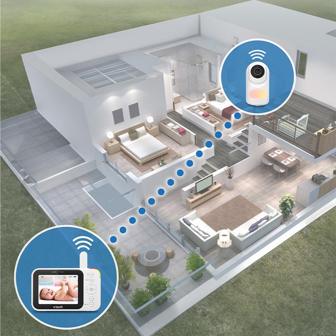 Vtech VM4263 3.5" Pan & Tilt Video Monitor - White-Baby Monitors-White- | Natural Baby Shower