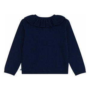 Petit Bateau - Yün fırfırlı hırka | Midnight blue