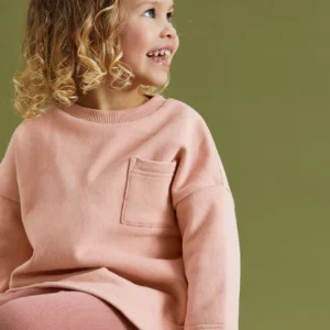 Dinossi - Conjunto de moletom e meia-calça rosa suave - 6-7 anos