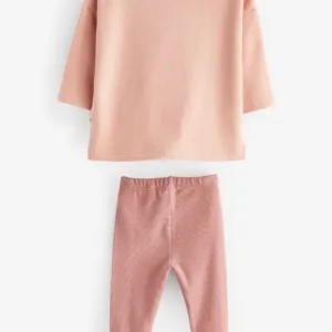 Dinossi - Conjunto de chándal con jersey y mallas en rosa suave - 6-7 años